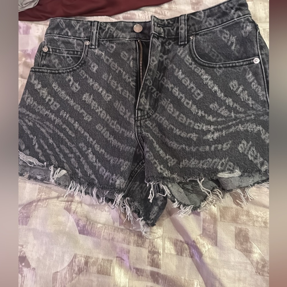 Alexander Wang Black and Gray Jean Shorts